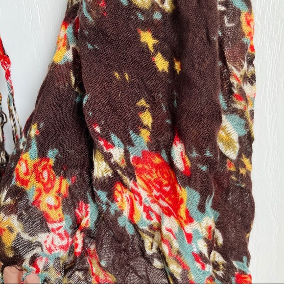 2/$15 Brown Fall floral fashion scarf - Picture 3 of 3